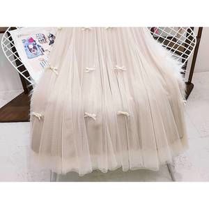 NEW PEACH ACCESSORIES women's tulle midi skirt with bows in cream